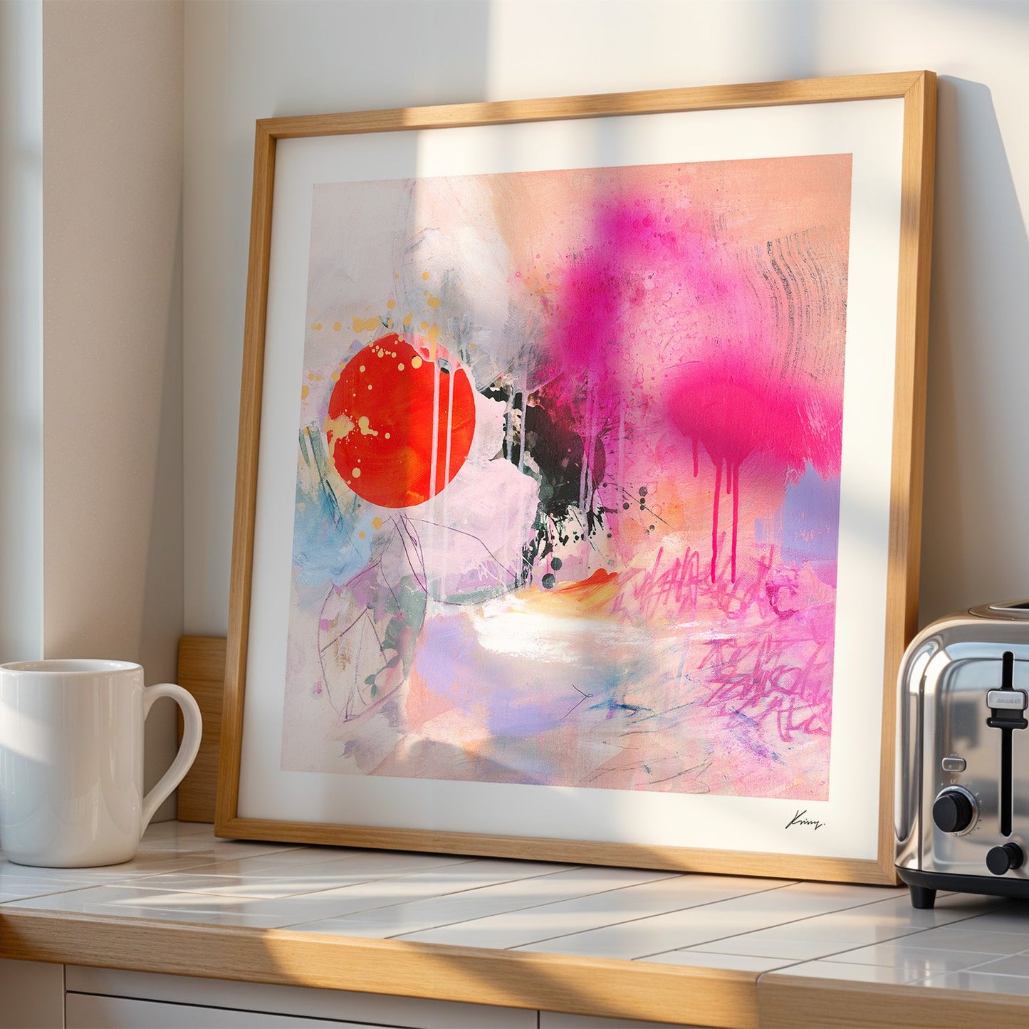 Framed print with toaster