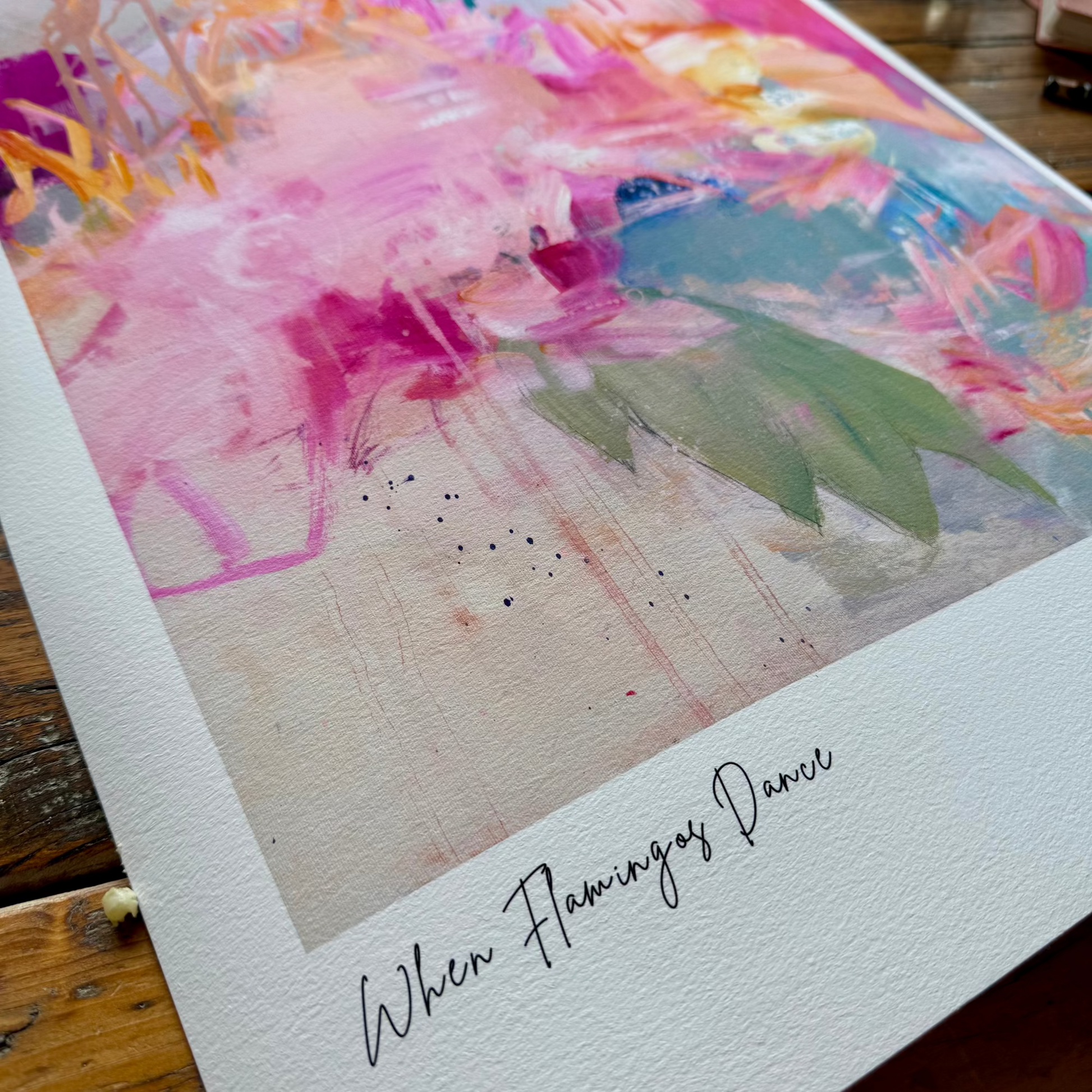 Close up of art print