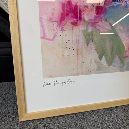 When Flamingos Dance - Paper print duo