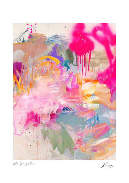 When Flamingos Dance - Paper print duo