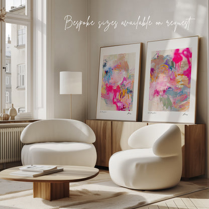 When Flamingos Dance - Paper print duo